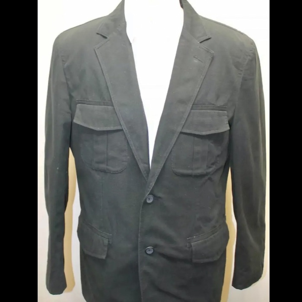 Wilke Rodriguez Black Men Sports Jacket Blazer Small Lined 2 Buttons 100% Cotton